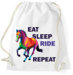 printfashion Eat sleep RIDE repeat - Sportzsák, Tornazsák - Fehér (6324244)