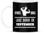 printfashion Fitnessz királyok szeptemberben születtek - Bögre - Fekete (1410690)