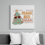 printfashion Peace love xmas - Vászonkép - Fehér (14920577)