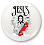 printfashion Jesus can slide - Kitűző, hűtőmágnes - Fehér (3074733)
