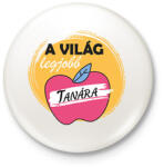 printfashion A világ legjobb tanára - Almás minta - Kitűző, hűtőmágnes - Fehér (6506808)