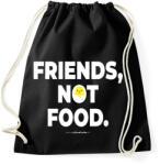 printfashion Friends, not food. - Vegán aktivista grafika #8 - Sportzsák, Tornazsák - Fekete (3909300)