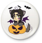 printfashion Lucifer pumpkin - Kitűző, hűtőmágnes - Fehér (10081792)