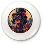 printfashion Elegáns Tacskó - Kitűző, hűtőmágnes - Fehér (16707271)