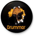 printfashion drummer - Kitűző, hűtőmágnes - Fekete (15930626)