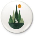 printfashion Farkas és a hegyek 4 - Kitűző, hűtőmágnes - Fehér (5234226)