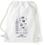 printfashion I LOVE GREAT BRITAIN - Sportzsák, Tornazsák - Fehér (10545009)