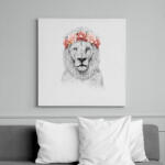 printfashion Festival lion - Vászonkép - Fehér (6621217)