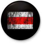 printfashion Piros sáv minimál - Kitűző, hűtőmágnes - Fekete (6082846)