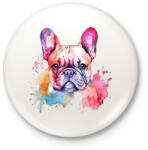 printfashion Francia bulldog - Kitűző, hűtőmágnes - Fehér (16538414)