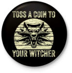 printfashion Toss a coin! - Kitűző, hűtőmágnes - Fekete (3100309)