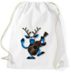 printfashion Zenélő szarvas - Sportzsák, Tornazsák - Fehér (5597123)