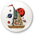 printfashion Asztronauta gitáros - Kitűző, hűtőmágnes - Fehér (6255053)