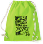 printfashion Evés, alvás, edzés - Sportzsák, Tornazsák - Limezöld (420703)