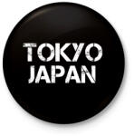 printfashion Tokyo Japan - Kitűző, hűtőmágnes - Fekete (4384986)