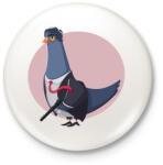 printfashion Gengszter galamb - Kitűző, hűtőmágnes - Fehér (4588996)