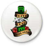 printfashion Minecraft - Kitűző, hűtőmágnes - Fehér (3081402)