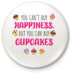 printfashion You can't by happiness - Kitűző, hűtőmágnes - Fehér (7247902)