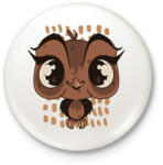 printfashion Bagoly - Kitűző, hűtőmágnes - Fehér (6349992)