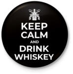 printfashion DRINK WHISKEY - Kitűző, hűtőmágnes - Fekete (10357552)