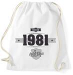 printfashion born-in-1981-(dark&lightgrey) - Sportzsák, Tornazsák - Fehér (473199)