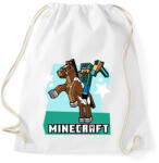 printfashion Minecraft Steve lovas póló - Sportzsák, Tornazsák - Fehér (9233172)