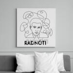printfashion Radnóti - Vonalas arckép - Vászonkép - Fehér (6641387)
