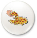 printfashion Pizza - Kitűző, hűtőmágnes - Fehér (14014633)