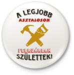 printfashion Asztalos szülinapja február színes - Kitűző, hűtőmágnes - Fehér (5446397)