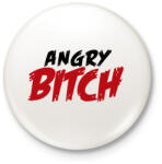 printfashion Angry Bitch - Kitűző, hűtőmágnes - Fehér (3088655)