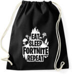 printfashion Eat Sleep Fortnite Repeat Style - Fehér - Sportzsák, Tornazsák - Fekete (1552580)