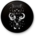 printfashion Magic Cat - Kitűző, hűtőmágnes - Fekete (5187870)
