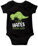 printfashion A t-rex utálja a fekvőtámaszt - Baba Body - Fekete (11678293)
