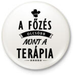 printfashion A főzés olcsóbb, mint a terápia - Kitűző, hűtőmágnes - Fehér (3081788)