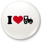 printfashion I love traktor - Kitűző, hűtőmágnes - Fehér (3078819)