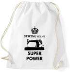 printfashion SEWING ITS ME SUPER POWER - Sportzsák, Tornazsák - Fehér (1922242)