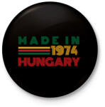 printfashion Szülinap Made in 1974 - Kitűző, hűtőmágnes - Fekete (16851709)