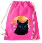 printfashion Fekete macska - Sportzsák, Tornazsák - Fukszia (105820)