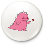 printfashion DIno love - lány - Kitűző, hűtőmágnes - Fehér (15584884)