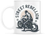 printfashion Utcai motoros - street rebellion - Bögre - Fehér (4754997)