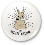 printfashion Spirit animal - Rabbit - Kitűző, hűtőmágnes - Fehér (13328086)