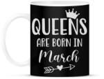 printfashion QUEENS are born in March - Bögre - Fekete (5498594)