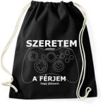 printfashion szeretem, amikor a férjem hagy játszani - Sportzsák, Tornazsák - Fekete (15206087)