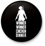 printfashion Winner Winner Chicken Dinner PUBG - Kitűző, hűtőmágnes - Fekete (3094284)