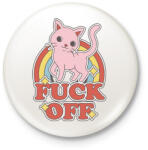 printfashion Fuck off Cica - Kitűző, hűtőmágnes - Fehér (3087941)