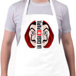 printfashion A nagy pénzrablás - La Casa de Papel - Money Heist - Kötény - Fehér (5731446)