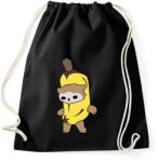 printfashion Banán cica mém - Sportzsák, Tornazsák - Fekete (14548918)