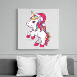 printfashion Karácsonyi unikornis - Vászonkép - Fehér (6634490)