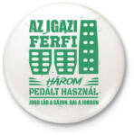 printfashion Az igazi férfi három pedált használ - Kitűző, hűtőmágnes - Fehér (16582009)