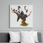 printfashion Panda jóga - Vászonkép - Fehér (12055338)